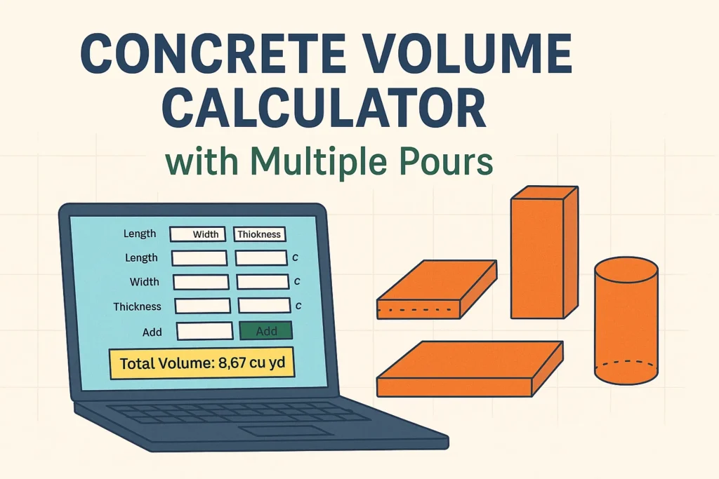 Concrete Volume Calculator with Multiple Pours takes the guesswork out of complex construction tasks